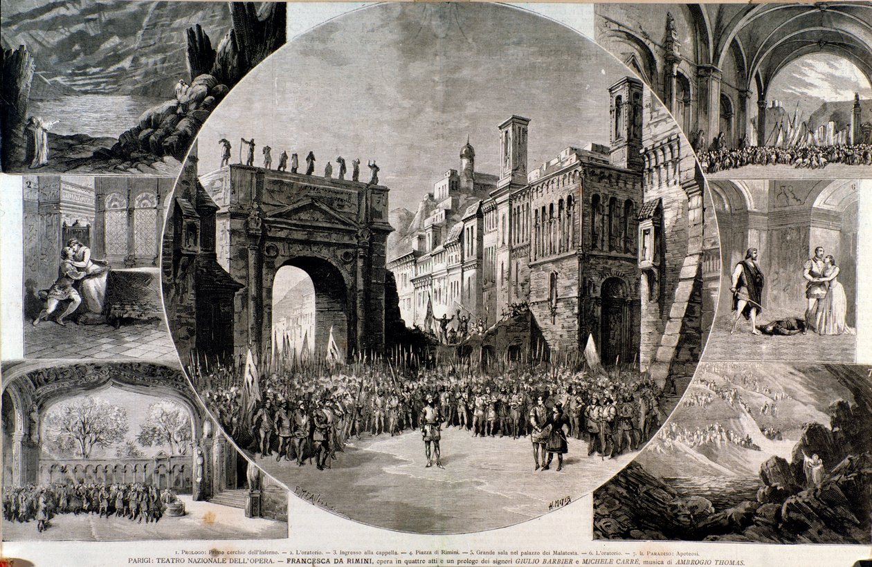 Illustrazione per Francesca da Rimini, opera di Ambroise Thomas da Anonymous Anonymous