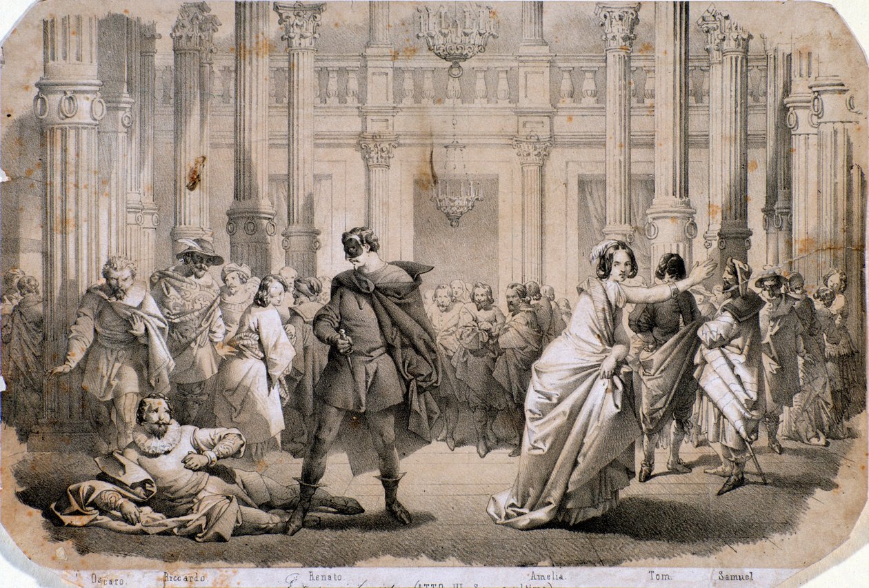 Illustrazione di Un ballo in maschera, opera di Giuseppe Verdi da Anonymous Anonymous