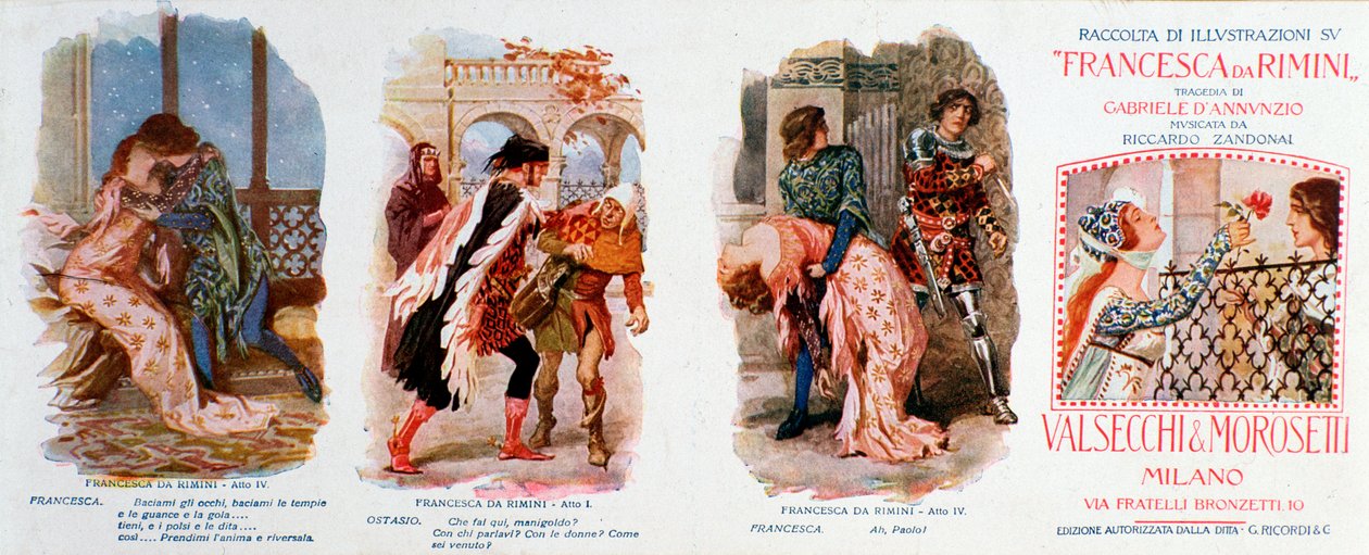 Illustrazioni per Francesca da Rimini, opera di Zandonai da Anonymous Anonymous