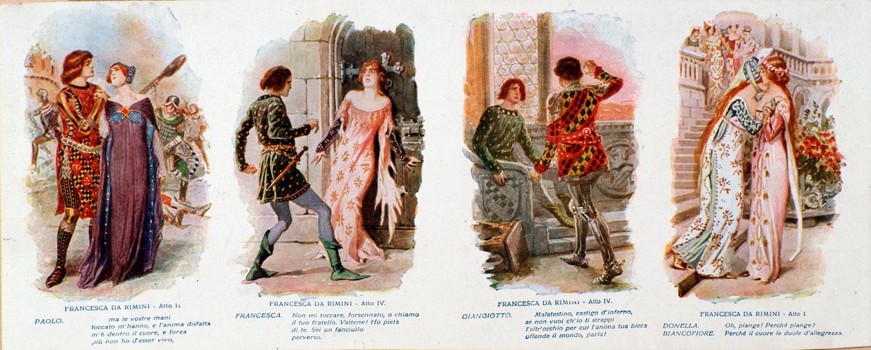 Illustrazioni per Francesca da Rimini, opera di Zandonai da Anonymous Anonymous