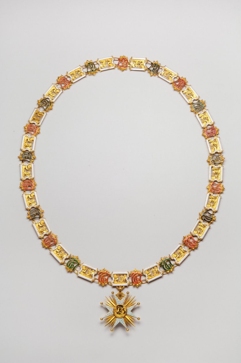 Regno di Baviera - Ordine di San Uberto: collana indossata da Luitpold, Duca di Baviera (1890-1973) - Fine del XVIII secolo - Oro e Smalti - Collana: L 122 cm; peso 460 g (pendente incluso) - Pendente: D 7,5 cm - Collezione privata da Anonymous Anonymous