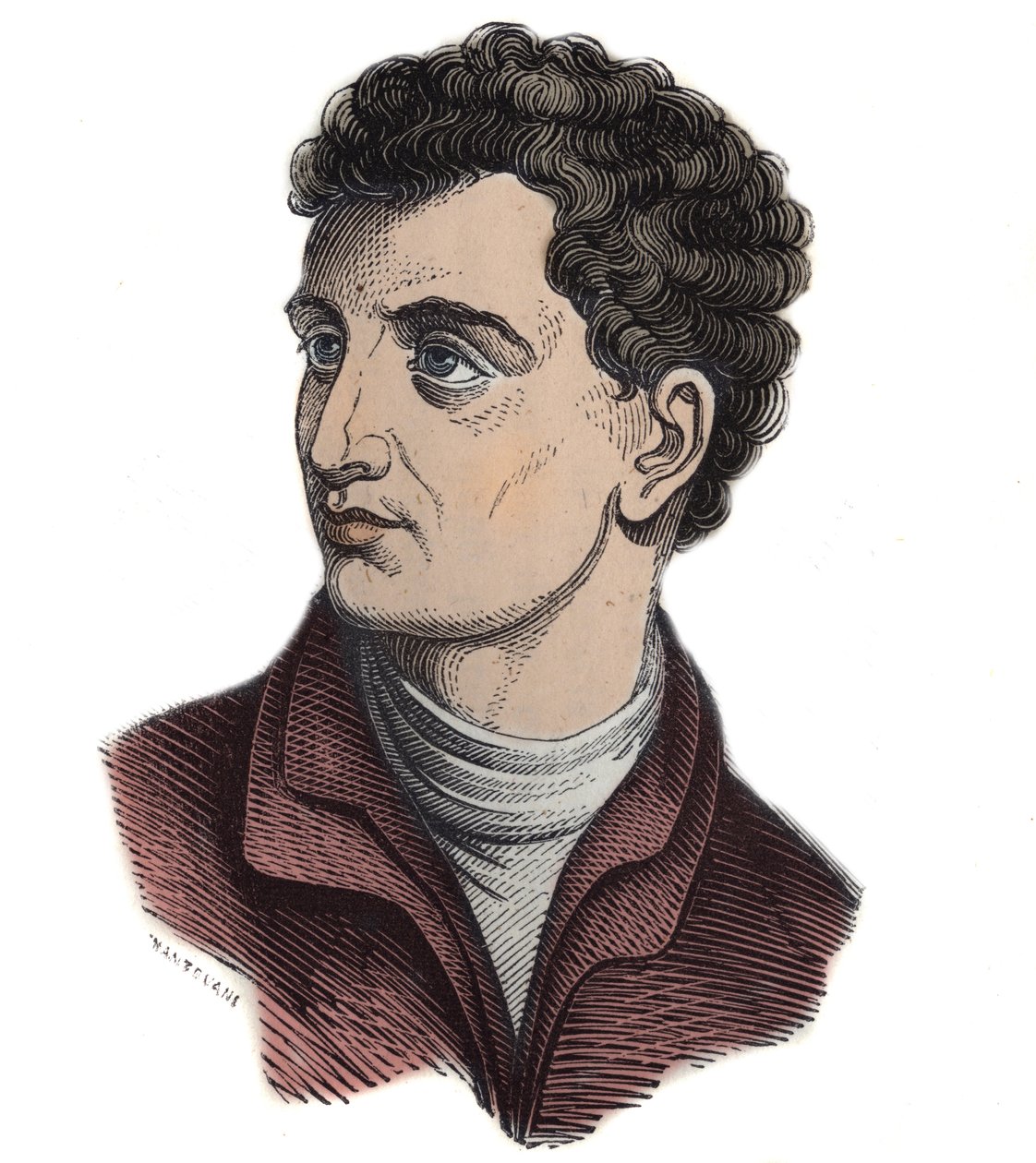 Leone Battista Alberti, matematico, architetto, pittore e scrittore italiano. Incisione da Anonymous Anonymous