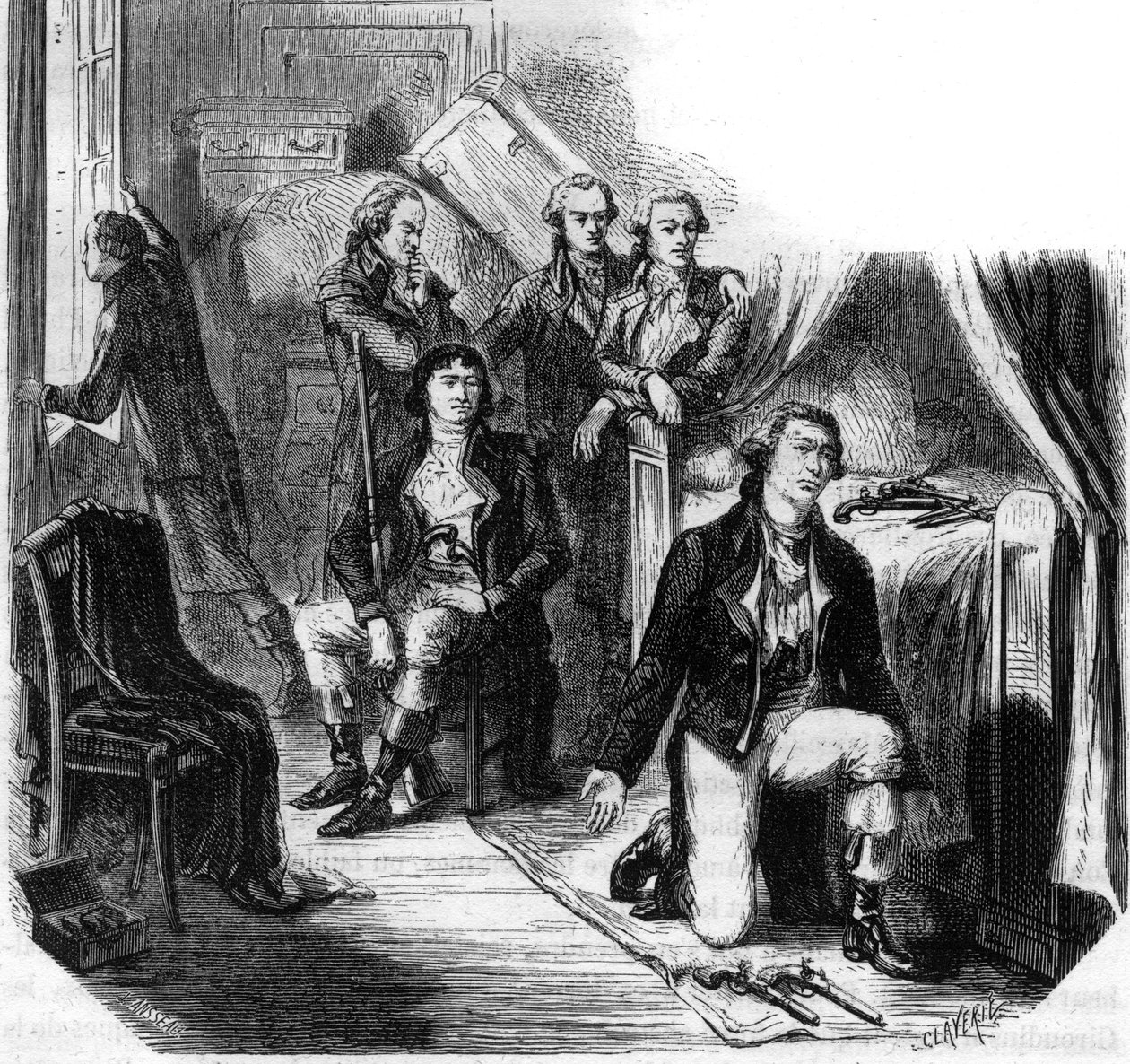 I Girondini nella notte del 31 maggio 1793 (la caduta dei Girondini) - Incisione in "Histoire des Girondins" di Alphonse de Lamartine (1790-1869) 1865-1866 - Collezione privata da Anonymous Anonymous