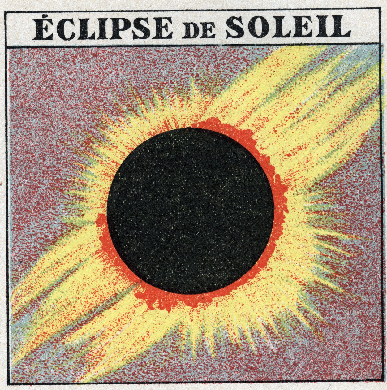 Propagazione della luce: eclissi solare. Illustrazione anonima del 1925. Collezione privata. da Anonymous Anonymous