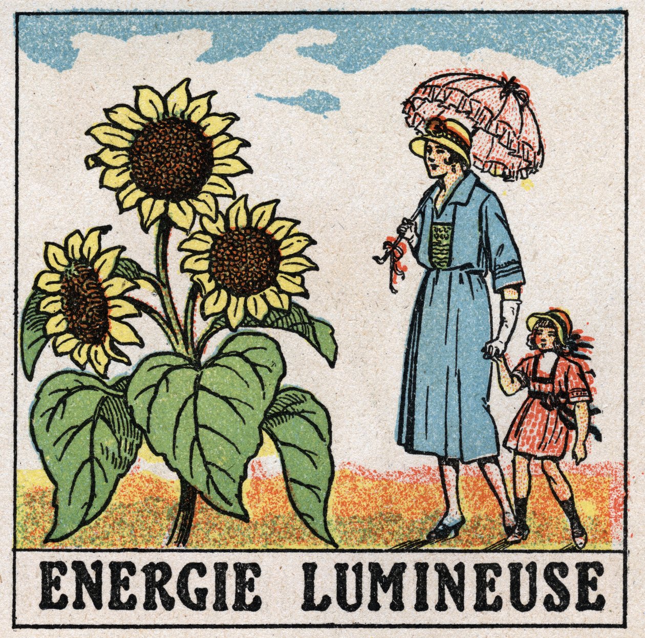 Energia luminosa: il girasole è influenzato dalla luce solare. Illustrazione anonima del 1925. Collezione privata. da Anonymous Anonymous