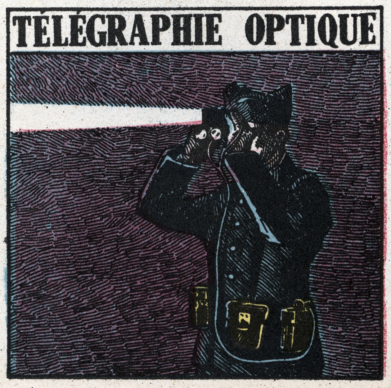 Segnali luminosi: telegrafia ottica. Illustrazione anonima del 1925. Collezione privata. da Anonymous Anonymous