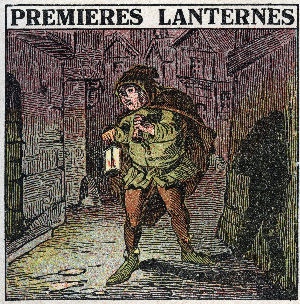 Fonti di luce: le prime lanterne nel primo Medioevo. Illustrazione anonima del 1925. Collezione privata. da Anonymous Anonymous