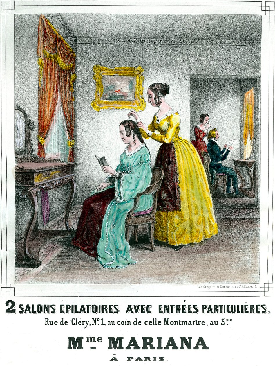 Salone di bellezza di Madame Mariana manifesto pubblicitario del XIX secolo Collezione privata da Anonymous Anonymous