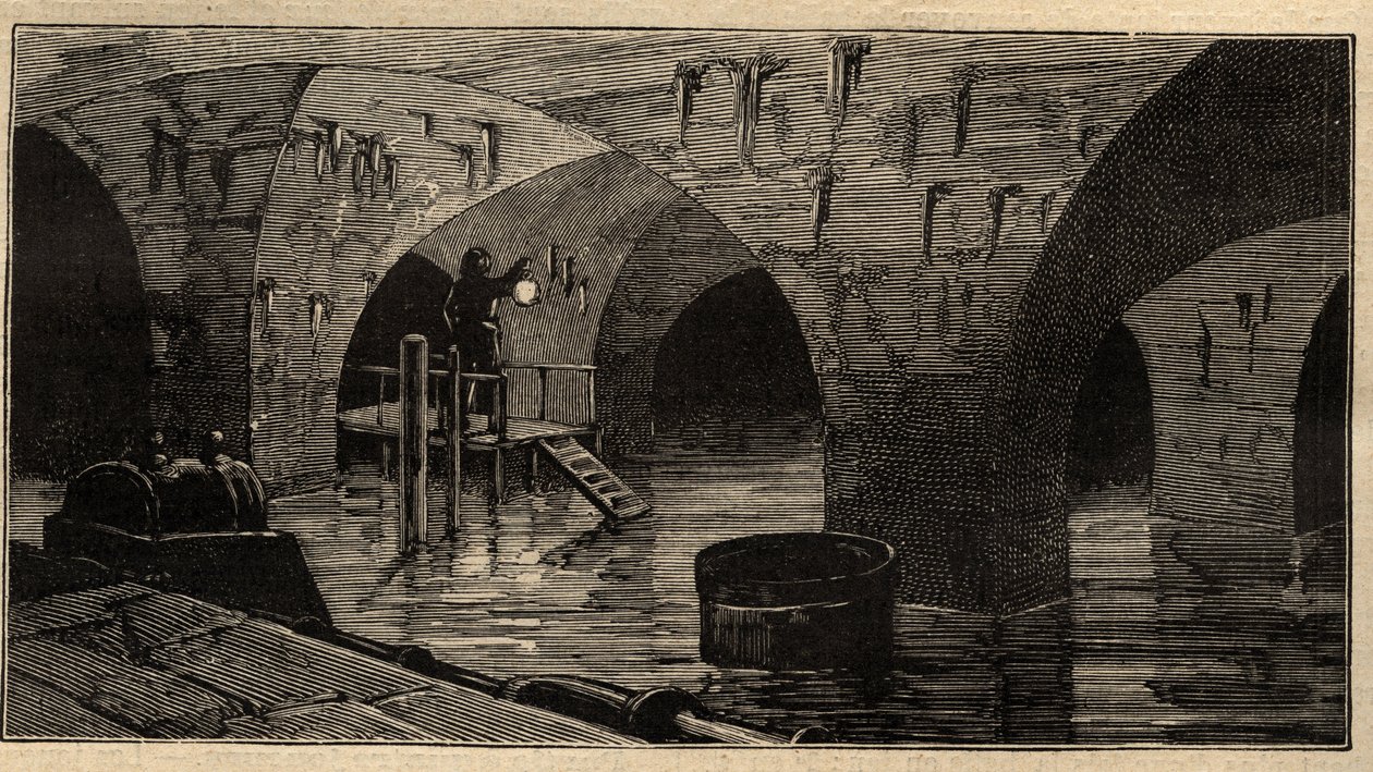 Serbatoio di Menilamount - Parigi - 1890 - incisione 1890 da Anonymous Anonymous