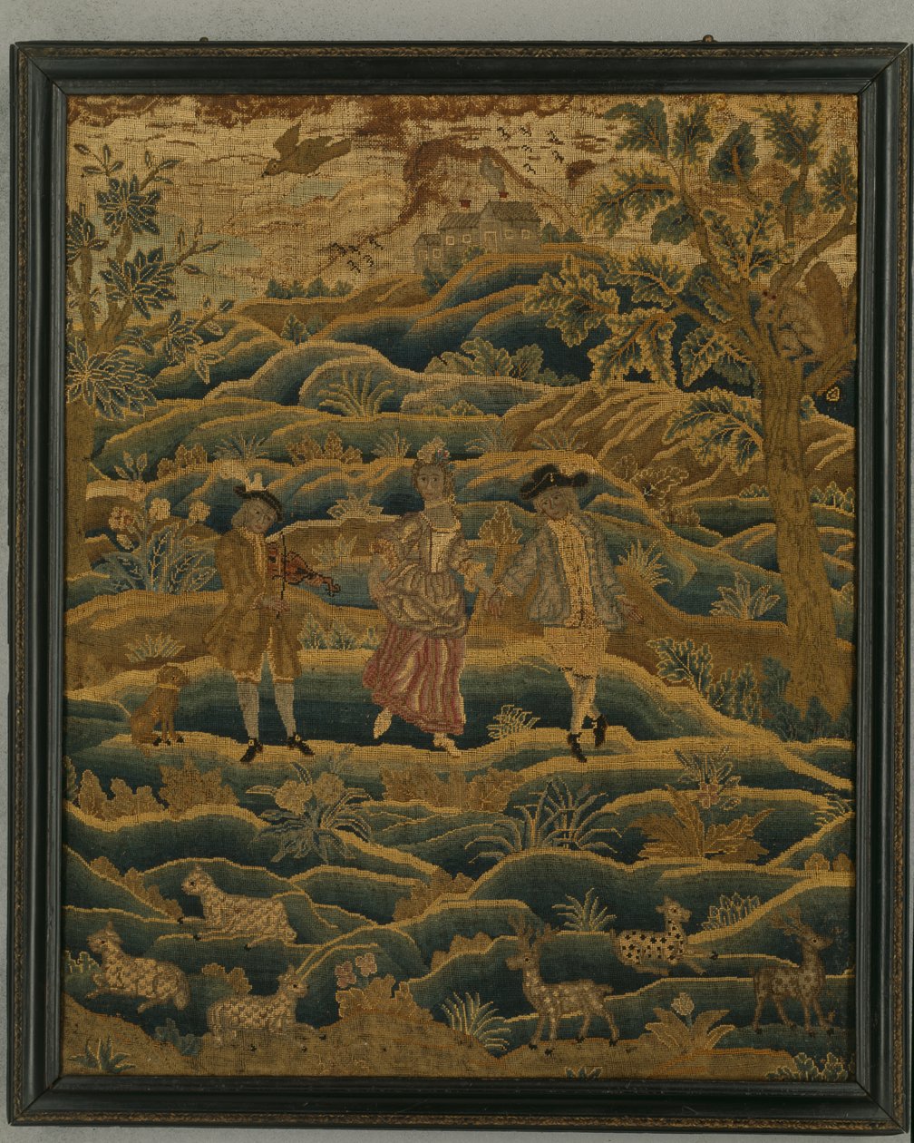 Quadro ricamato, c.1750 da Anonymous Anonymous