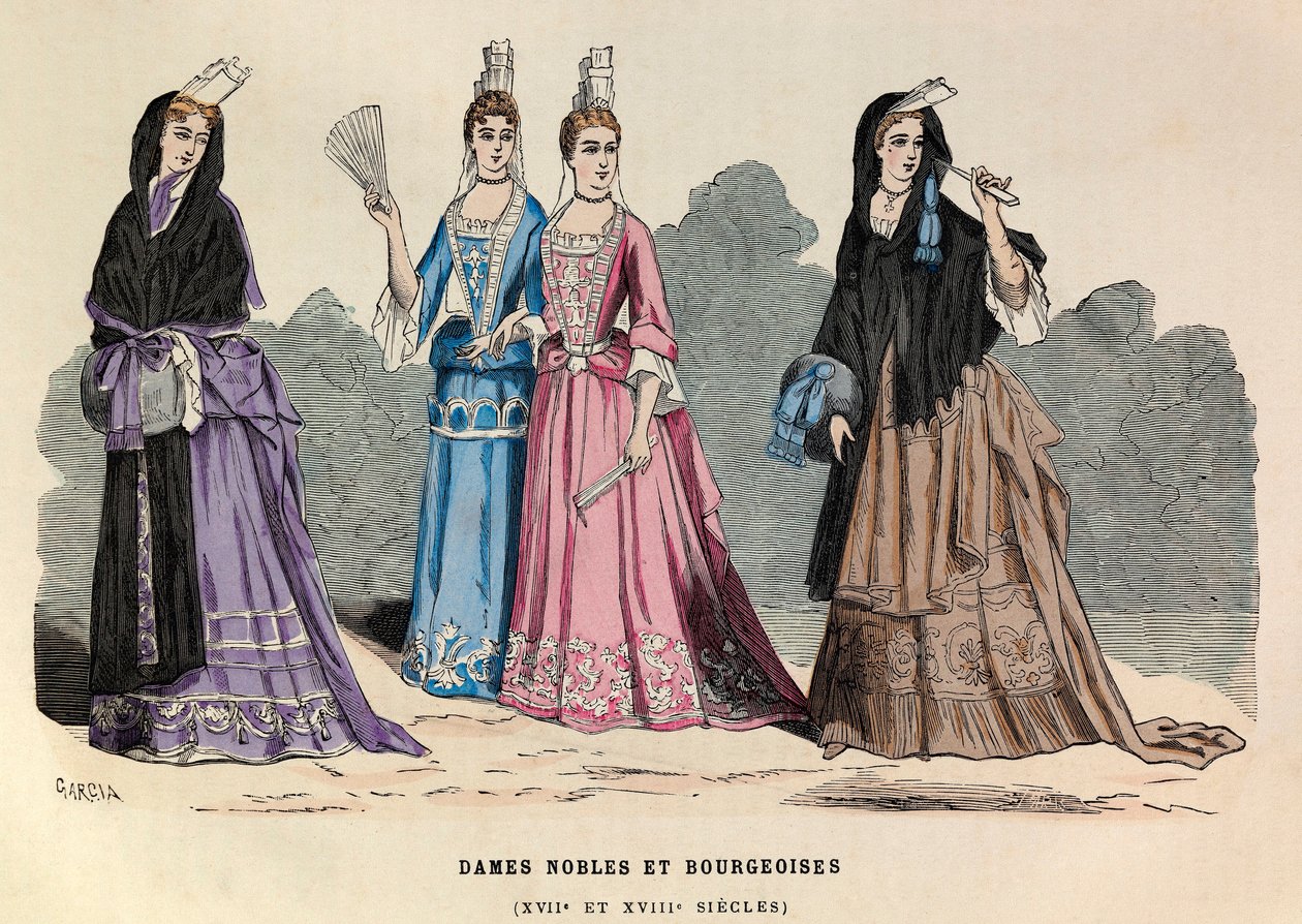 Costumi di nobili e borghesi nel XVII e XVIII secolo - Nobildonna XVII secolo da Anonymous Anonymous