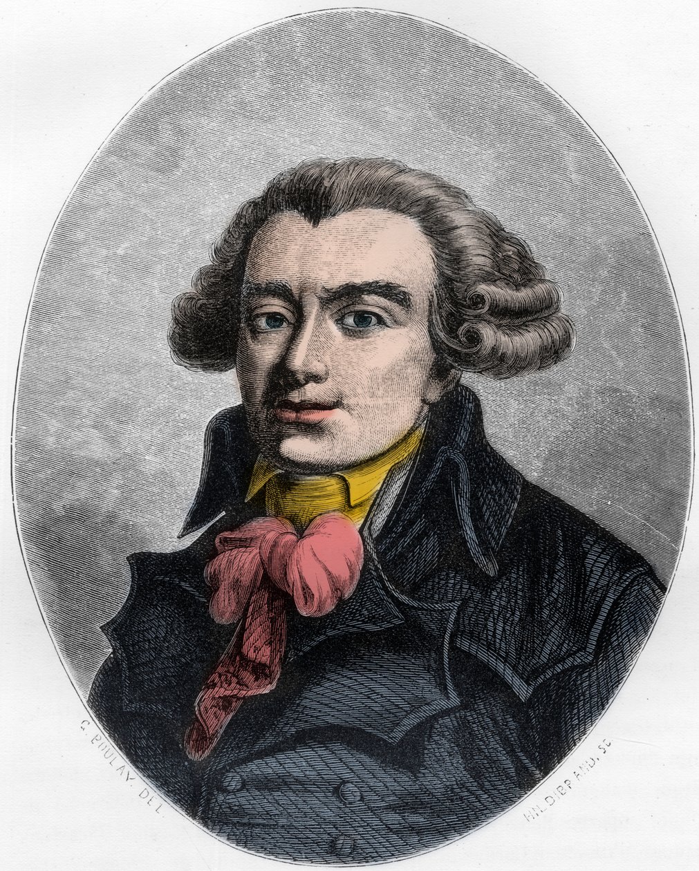 Ritratto di Pierre Victorien Vergniaud (1753-1793), politico francese Girondino - Incisione del 1863 in “The Red Book - Histoire De L