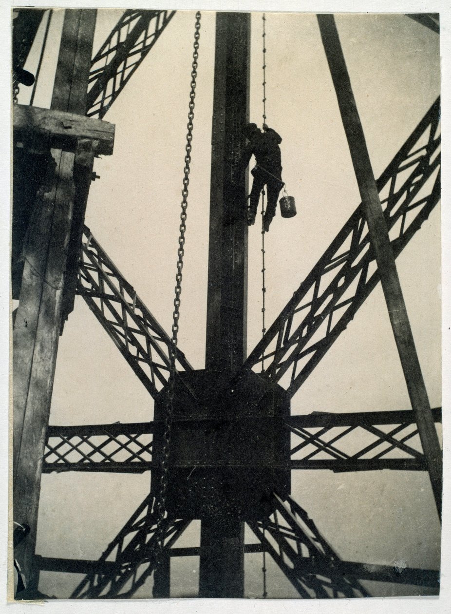 Pittore sulla Torre Eiffel nel 1889, Parigi da Anonymous Anonymous