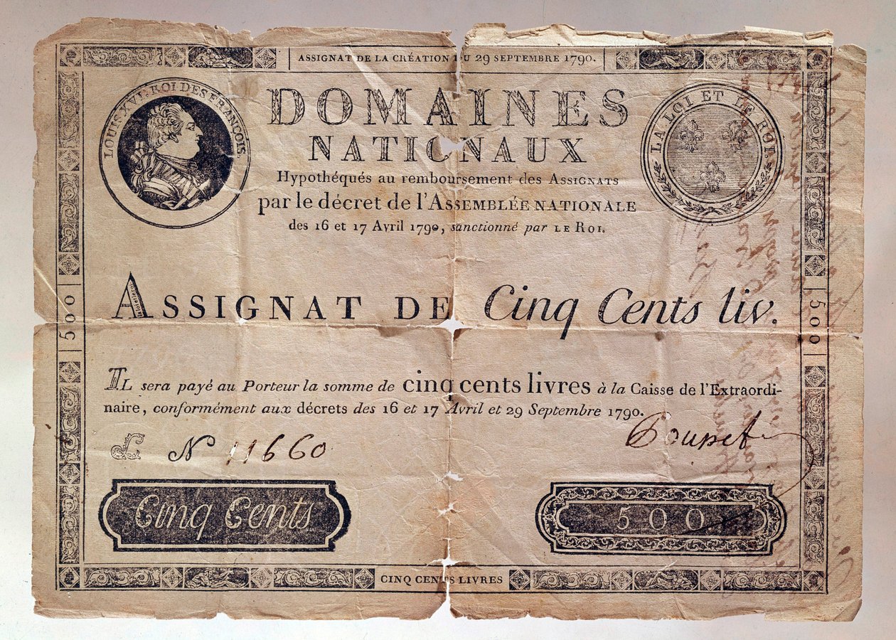Carta emessa durante la Rivoluzione Francese: un