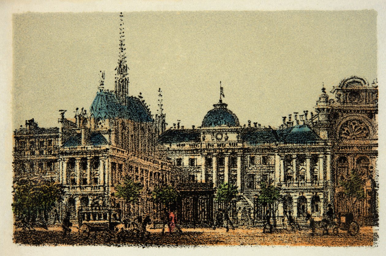 Parigi nel 1874: Il Palazzo di Giustizia e la Sainte Chapelle, Collezione privata da Anonymous Anonymous