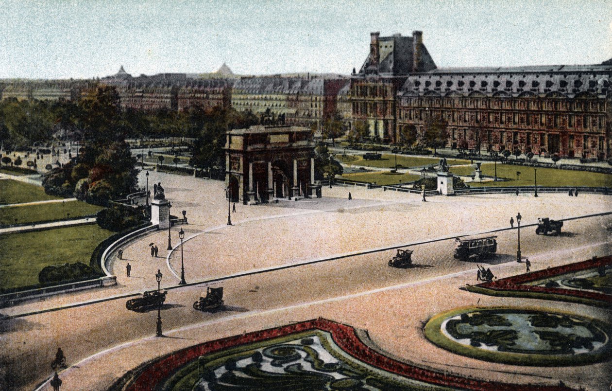 Parigi: panorama delle Tuileries (giardino e palazzo) e dell