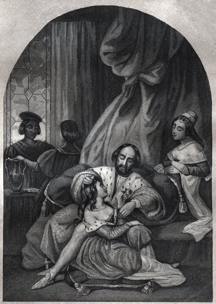 Paolo III (Papa dal 1534 al 1549) e la sua famiglia - Incisione del 1842 in 