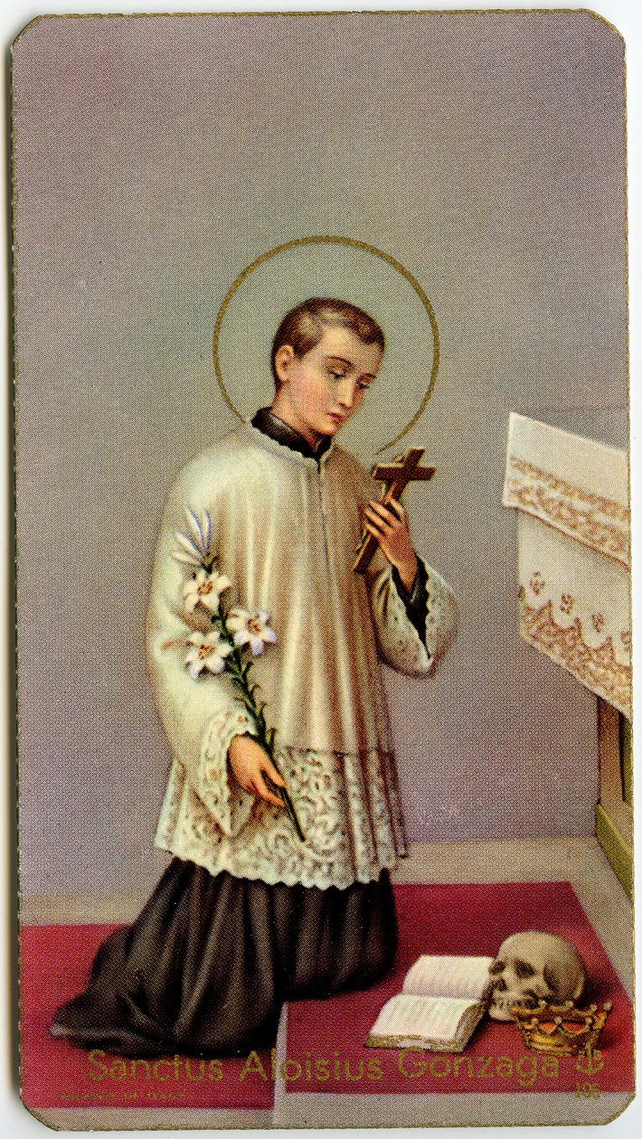 Immagine pia: Luigi Gonzaga che adora la croce da Anonymous Anonymous