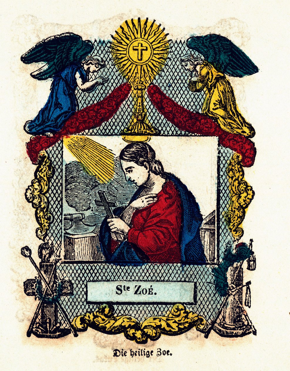 Immagine pia: Santa Zoe. Incisione del XIX secolo. Collezione privata da Anonymous Anonymous