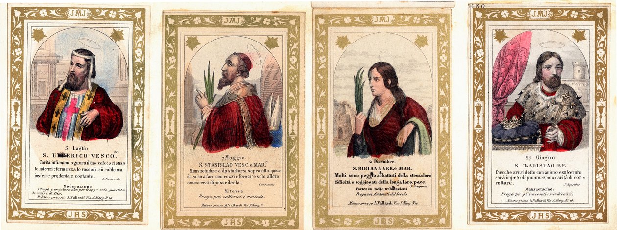 Immagine pia: San Ulrico di Augusta, San Stanislao, Santa Bibiana, San Ladislao I d