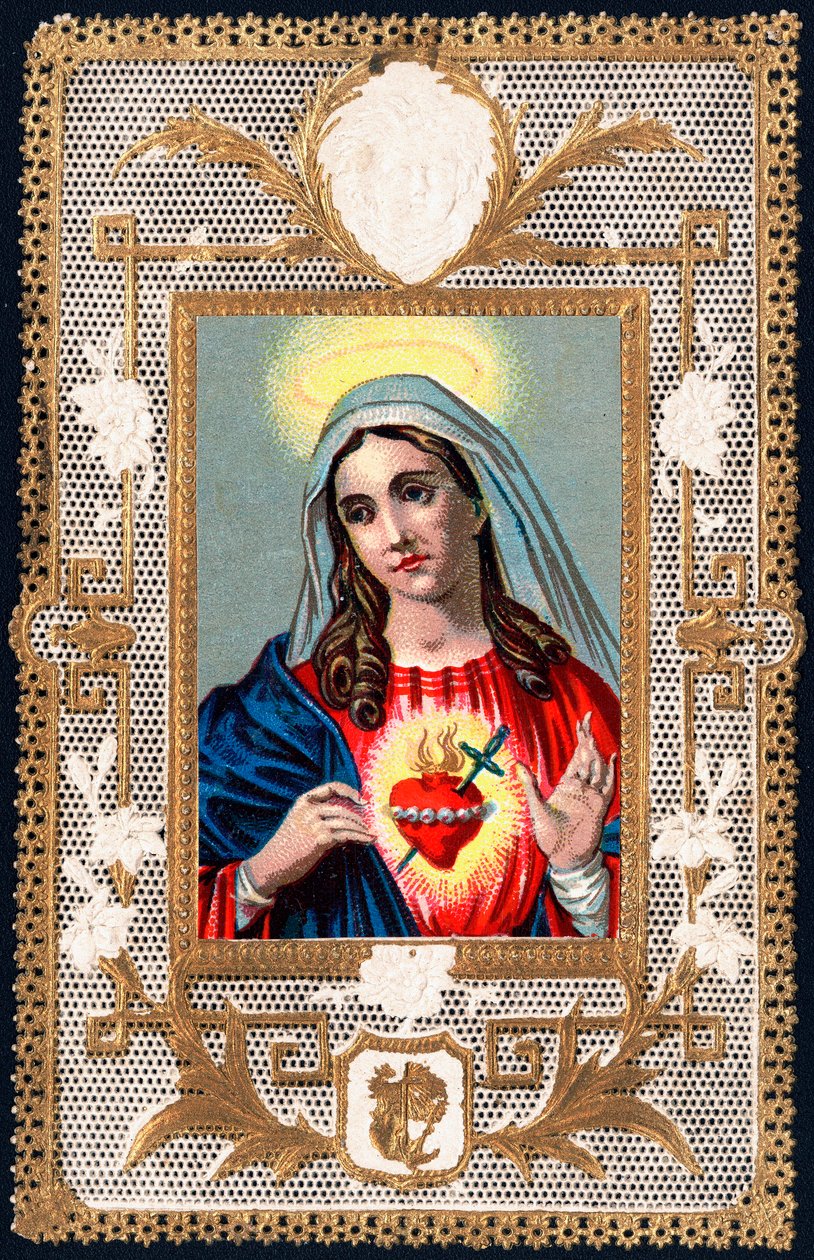 Immagine pia: Vergine del Dolore. Mater dolorosa. Carta dentellata. Cromolitografia inizio XX secolo Collezione privata da Anonymous Anonymous