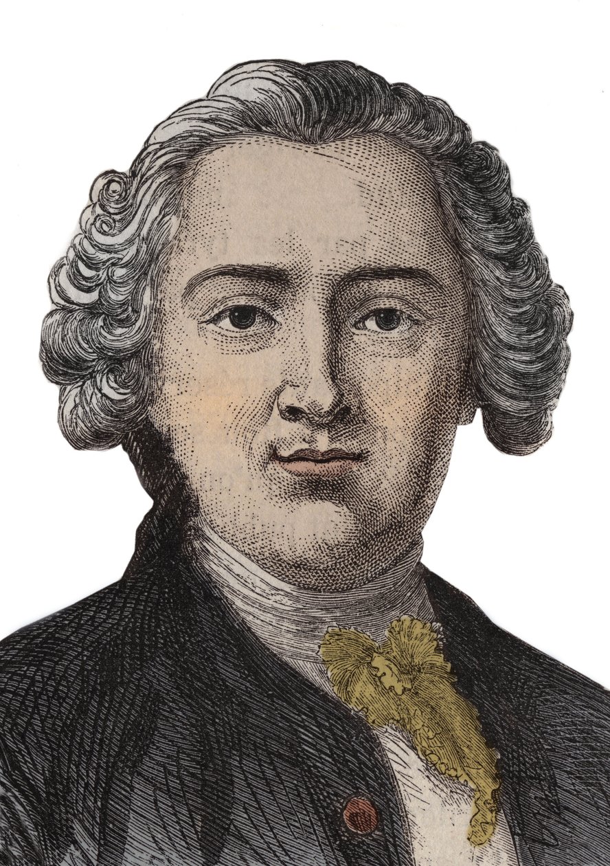 Ritratto inciso di Claude Adrien Helvetius (1715-1771) filosofo inglese - incisione da Anonymous Anonymous