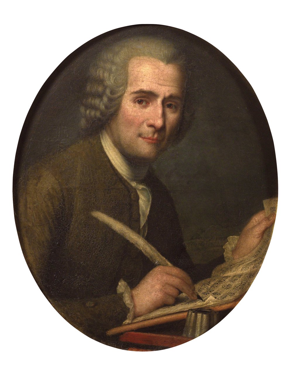 Ritratto di Jean-Jacques Rousseau che scrive una partitura musicale da Anonymous Anonymous