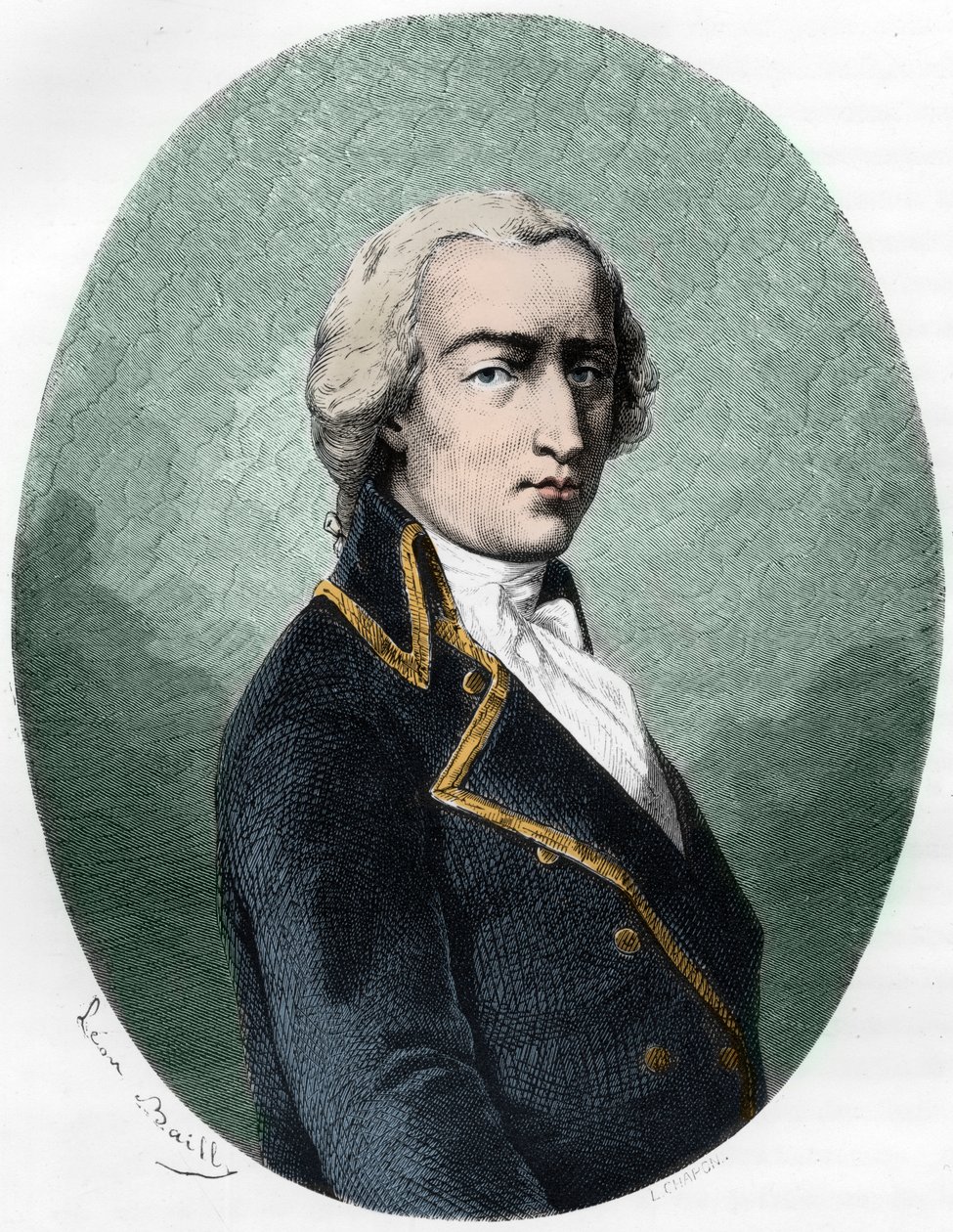 Ritratto di Armand-Louis de Gontaut Biron, Duca di Lauzun (1758-1793) - Incisione del 1863 in “Le Livre Rouge - Histoire De L