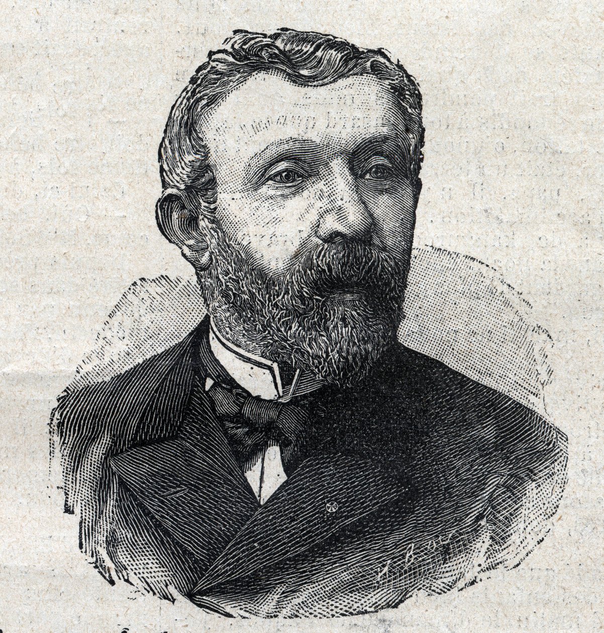 Ritratto di Alfred Mézières (1826-1915), storico letterario, giornalista e politico francese. Incisione in "Le Petit Parisien". da Anonymous Anonymous