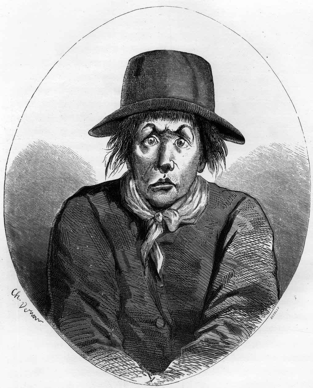 Ritratto di Antoine Simon (1736-1794) maestro calzolaio e rivoluzionario francese guardiano di Luigi XVII al Tempio nel 1793 - Incisione del 1863 in “The Red Book - Histoire De L