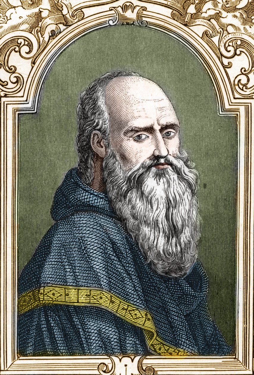 Ritratto di Bernardino de Scapis detto Bernardino Luini (1481-1532) pittore italiano. Incisione del 1859 in "Le gallerie d