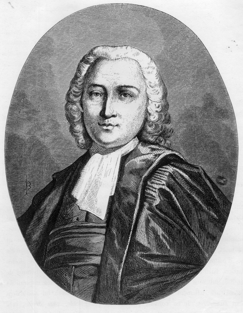 Ritratto di Chretien Guillaume de Malesherbes (1721-1794) avvocato del Re sotto la Convenzione - Incisione del 1863 in "The Red Book - Histoire De L