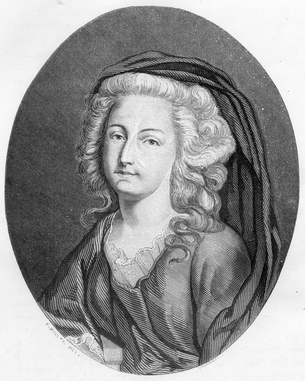 Ritratto di Elisabetta Filippina Maria Elena di Francia detta Madame Elisabetta (1764-1794), sorella di Luigi XVI - Incisione del 1863 in "Le Livre Rouge - Histoire De L