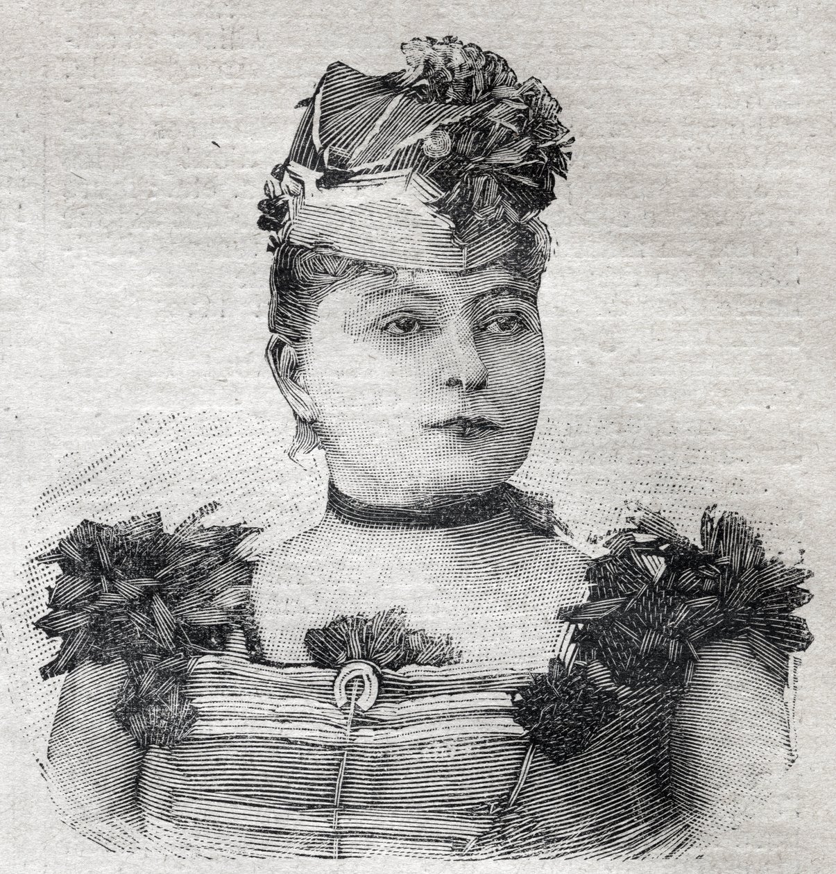 Ritratto di Eugenie Weiss, conosciuta come Jenny Baronessa di Rahden, membro della troupe circense brasiliana e autrice del libro 