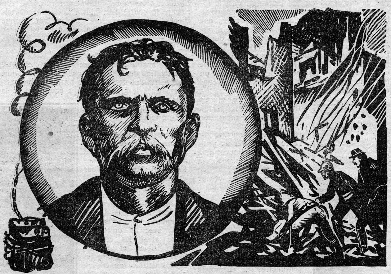 Ritratto di François Claudius Koenigstein detto Ravachol (1859-1892), terrorista e anarchico. Illustrazione tratta da "Le petit journal illustré" 1931 da Anonymous Anonymous