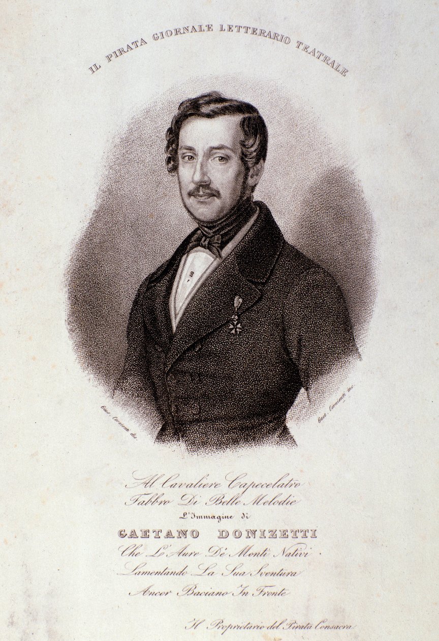 Ritratto di Gaetano Donizetti (incisione) da Anonymous Anonymous