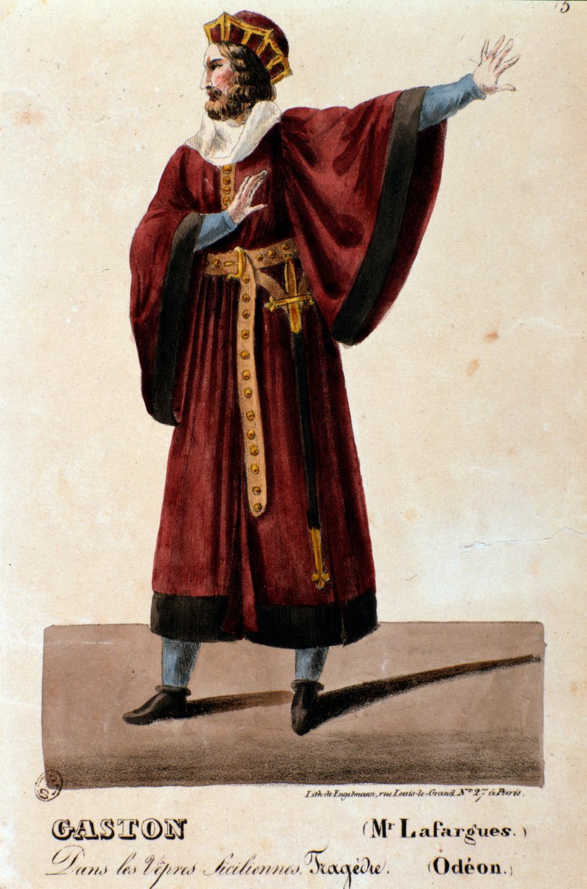 Ritratto di Gaston interpretato da Lafargues in I vespri siciliani, opera di Giuseppe Verdi da Anonymous Anonymous