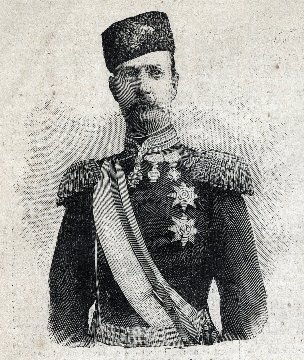 Ritratto di Giorgio I re di Grecia (1845-1913). Incisione in "Le Petit Parisien" da Anonymous Anonymous