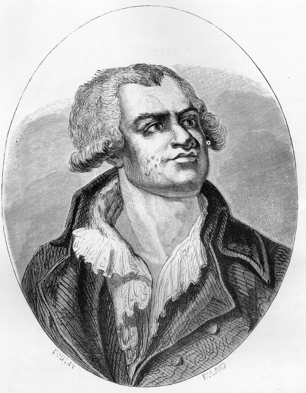 Ritratto di Georges Danton (1759-1794) oratore e politico - Incisione del 1863 in "Il Libro Rosso - Storia del Patibolo in Francia" di Dupray de La Maherie. Collezione privata. da Anonymous Anonymous
