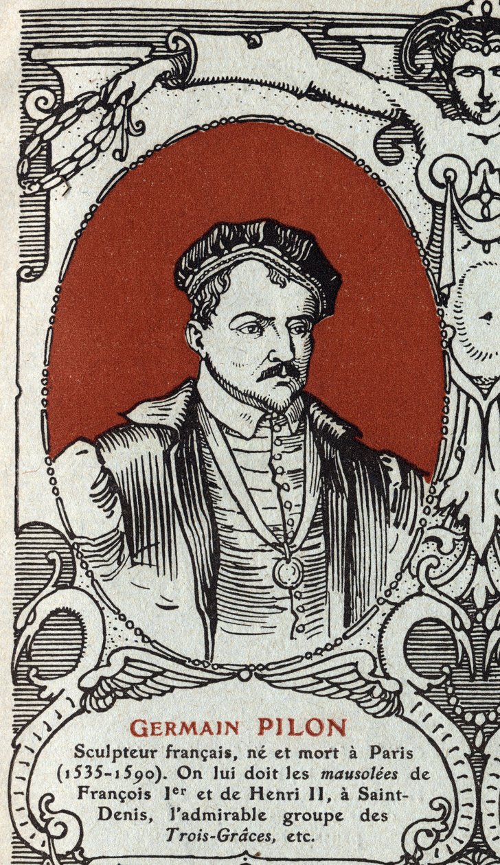 Ritratto di Germain Pilon (1535-1590), scultore francese. Incisione del 1914. Collezione privata. da Anonymous Anonymous