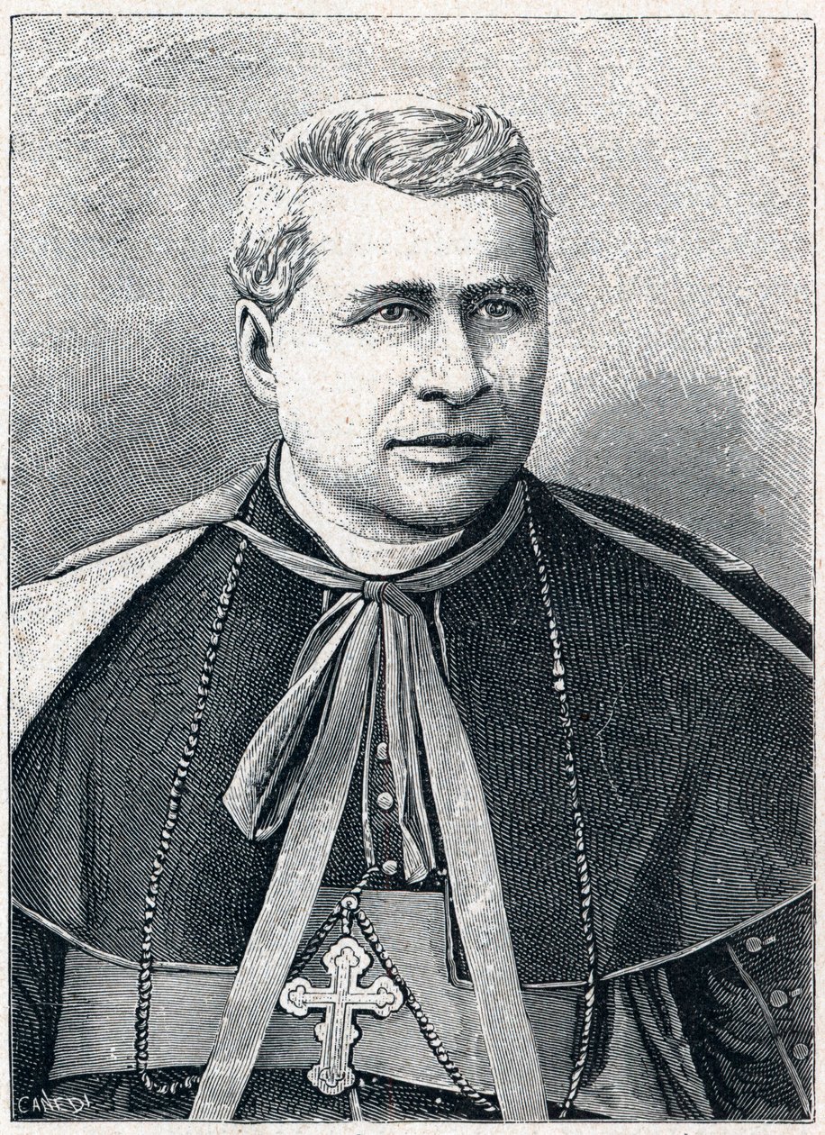 Ritratto di Giovanni Simeoni (1816-1892), cardinale italiano. Incisione in "Les Missions Catholiques au XIXeme Siecle" di Louis-Eugene Louvet. Collezione privata da Anonymous Anonymous