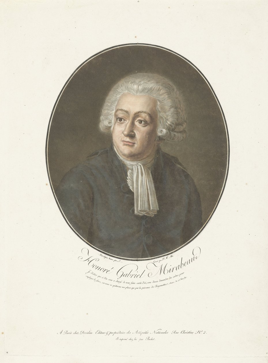 Ritratto di Honoré Gabriel Mirabeau da Anonymous Anonymous