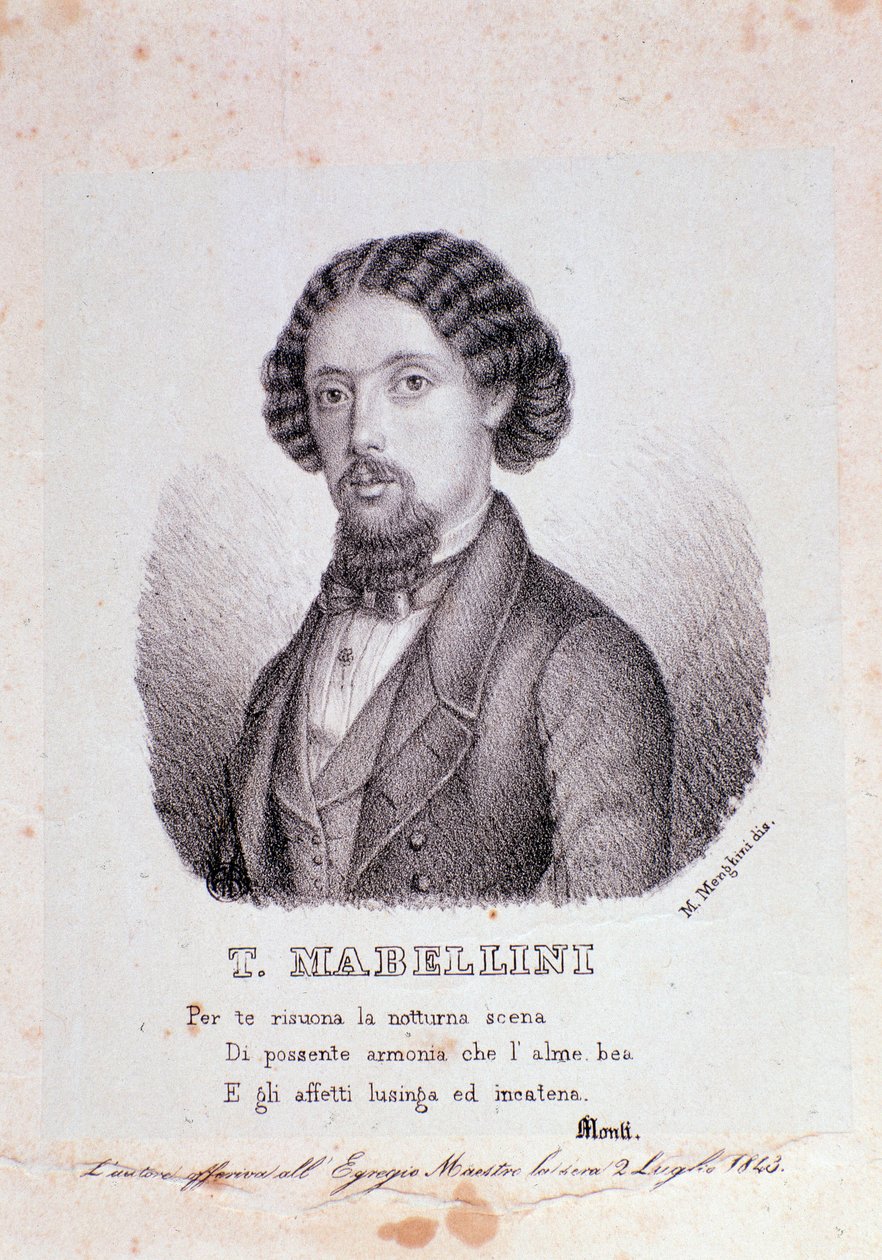 Ritratto del compositore italiano Teodulo Mabellini (1817-1897) da Anonymous Anonymous