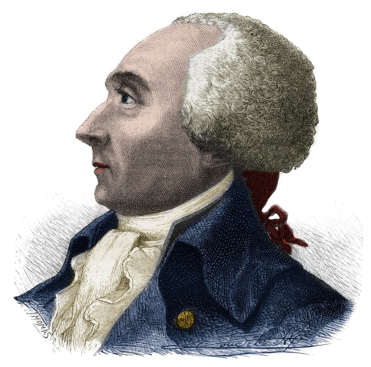 Ritratto di Jacques Rene Hebert (1757-1794) giornalista e politico francese - Incisione in "Histoire des Girondins" di Alphonse de Lamartine (1790-1869) 1865-1866 - Collezione privata da Anonymous Anonymous