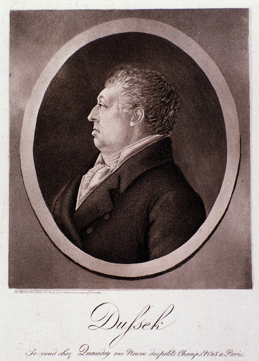Ritratto di Jan Ladislav Dussek (incisione) da Anonymous Anonymous
