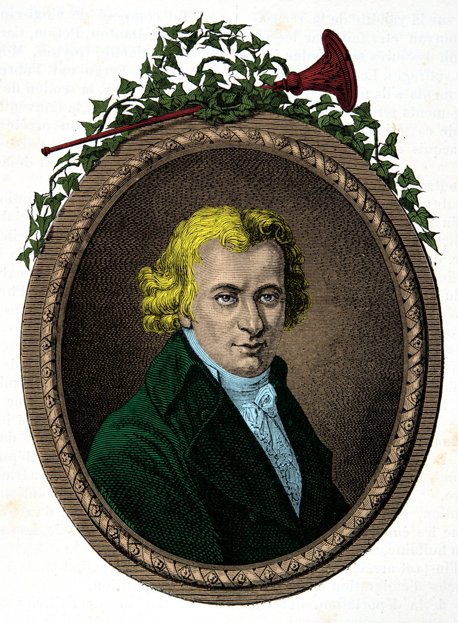 Ritratto di Jean Baptiste Cant Hanet, detto Clery (1759-1809) valletto di Re Luigi XVI durante la sua prigionia al Tempio. Incisione. Collezione privata da Anonymous Anonymous