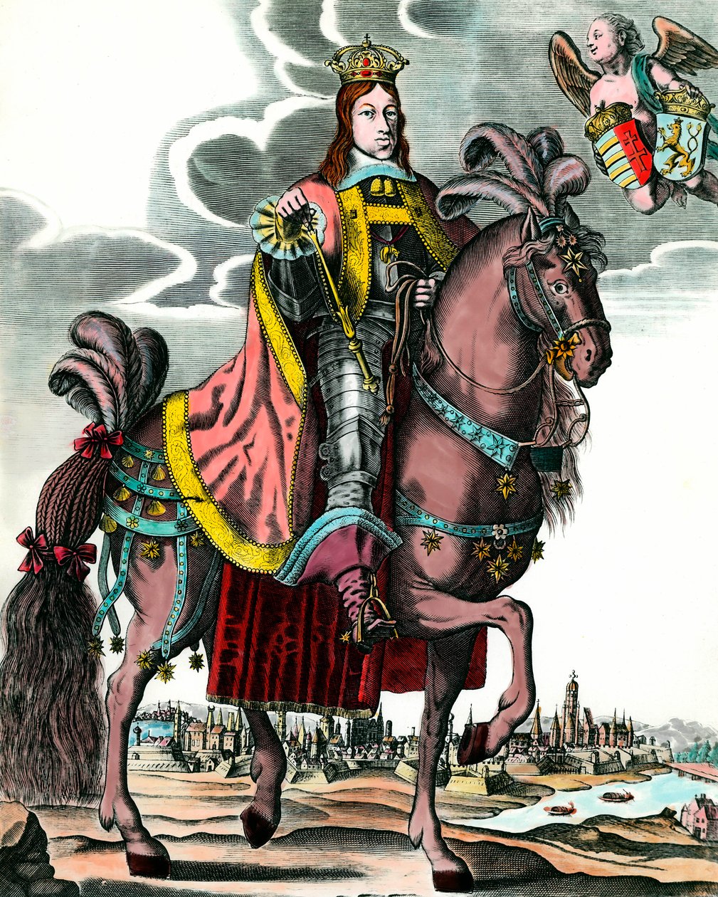 Ritratto di Leopoldo I, Sacro Romano Imperatore - Ritratto equestre di Leopoldo I (1640 - 1705) Re d