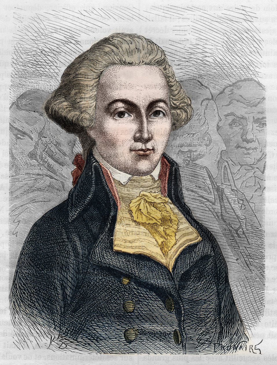 Ritratto di Marguerite Elie Guadet, politico francese (1758-1794). Incisione del 1866 in “Histoire de la Revolution francaise” di Adolphe Thiers. Collezione privata. da Anonymous Anonymous