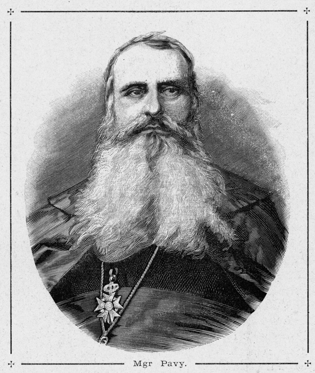 Ritratto di Monsignor Louis-Antoine-Augustin Pavy (1805-1866), vescovo di Algeri. Incisione in 