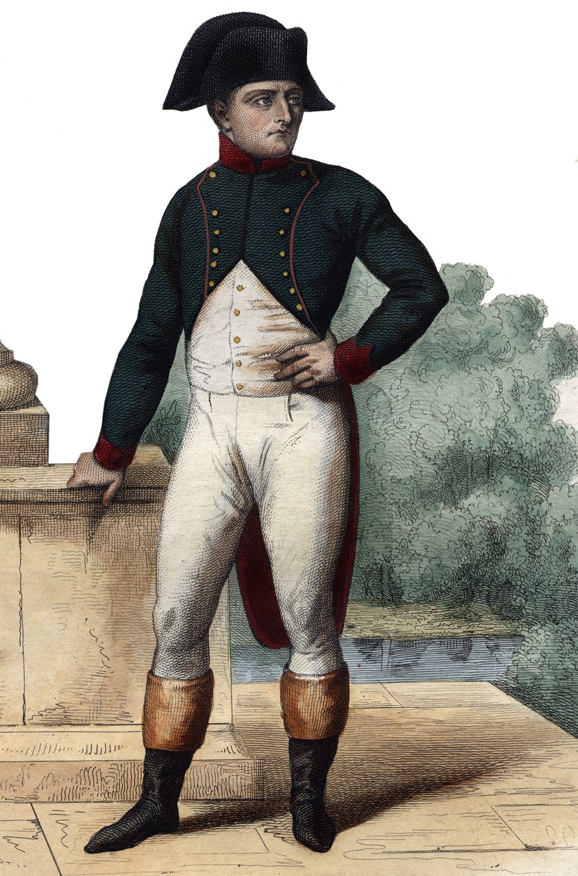 Ritratto di Napoleone Bonaparte (1768-1821) come Primo Console. Illustrazione da 